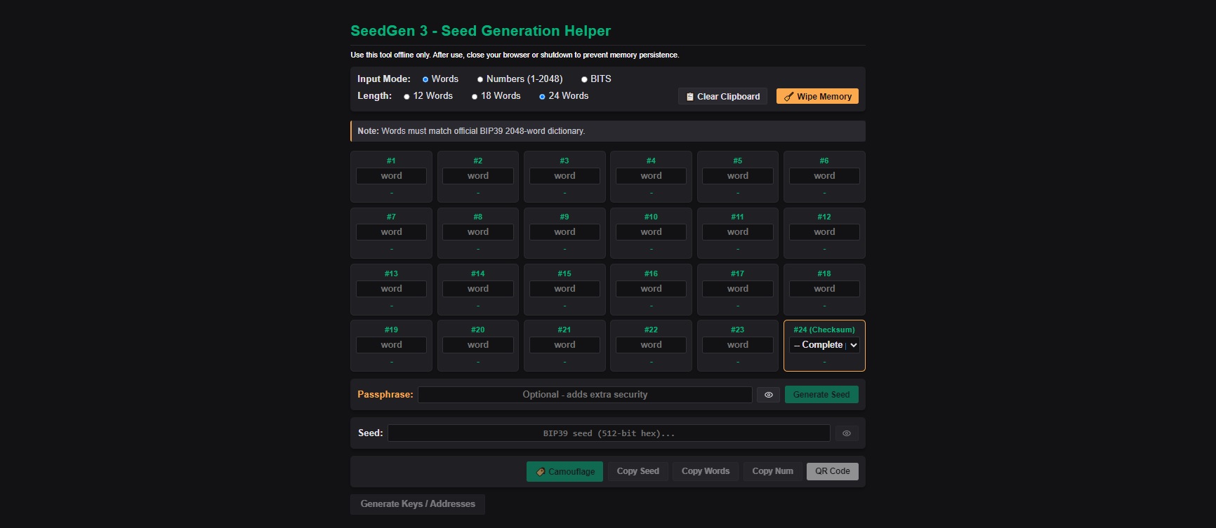 SeedGen 3 Interface