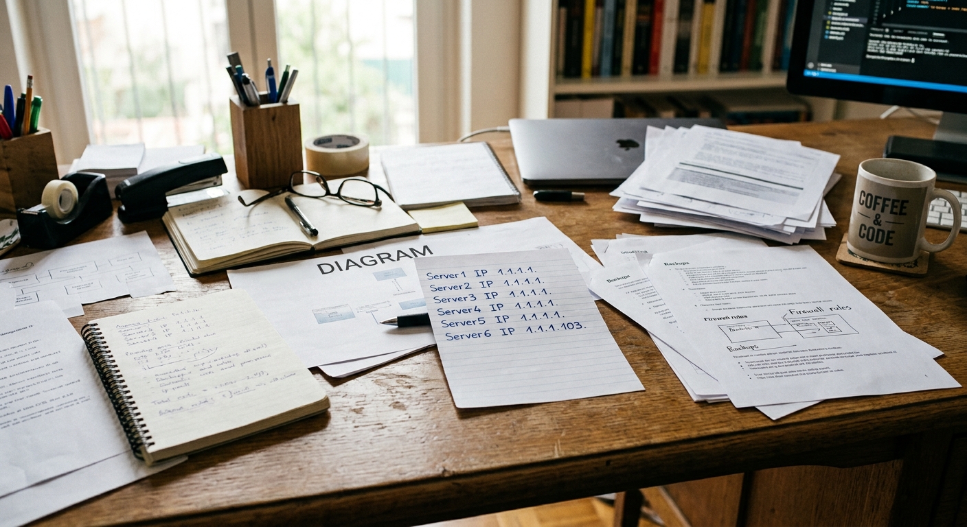 Note on a desk